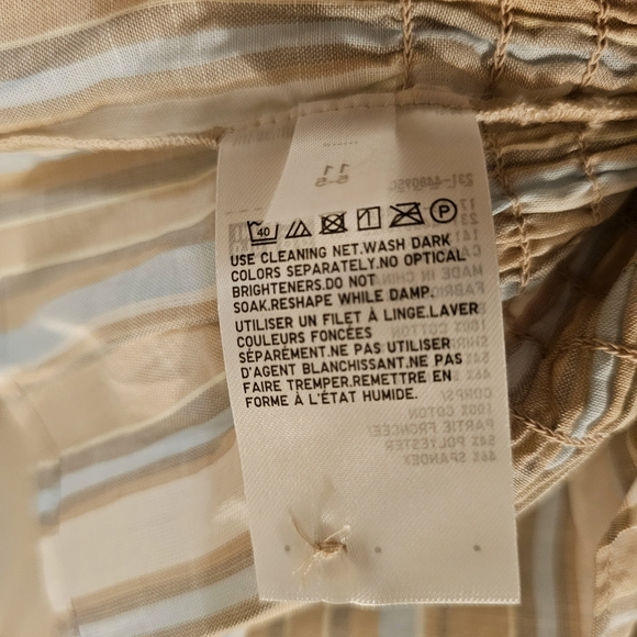 Multi-Coloured Uniqlo Women's Cotton Striped Shirring Sleeveless Blouse - Picture 6 of 6